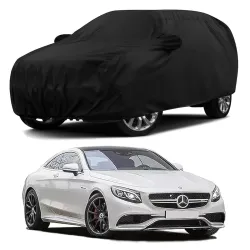 Sulfar 100% Water Resistant Car Body Cover Compatible with Mirror & Antenna Pockets for Mercedes Benz S-Coupe (Triple Stitched, Full Bottom Elastic, Black)