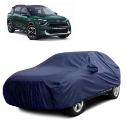 Sulfar 100% Water Resistant Car Body Cover Compatible with Mirror for CITROËN AIRCROSS (Triple Stitched, Full Bottom Elastic, Navy Blue)