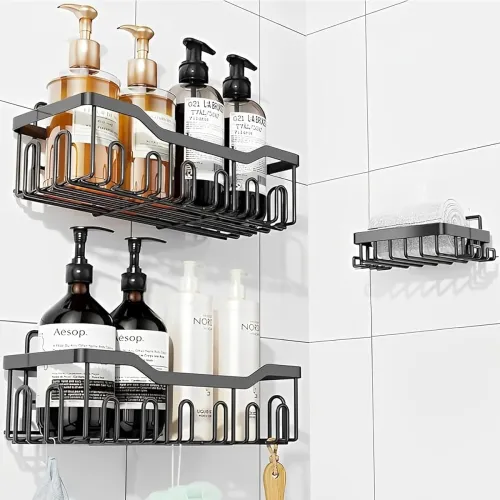 Image of Sulfar 3 in 1 Self Adhesive Organizer Combo Racks and Shelves for Wall