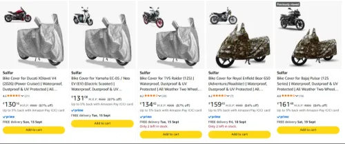 Image of Sulfar bike cover Starting @ ₹130 