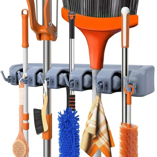 Image of Sulfar Wall Mounted Mop and Broom Holder Organizer