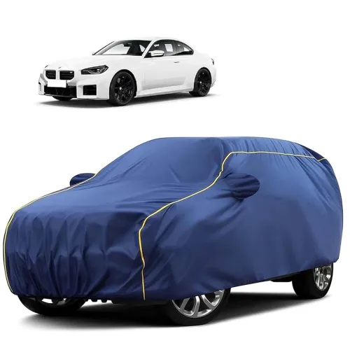 Image of Sulfar 100% Water Resistant Car Body Cover Compatible with Mirror for BMW M2 (Triple Stitched, Full Bottom Elastic, Blue