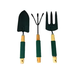 Sulfar Gardening Tool Wood Handle Cultivator Trowel Forks Tool Set (3 Pack)