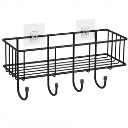 Sulfar Self Adhesive Bathroom Shelf with Hooks