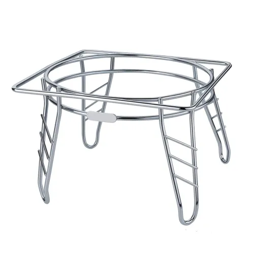 Image of Sulfar Freestanding Water Pot & Matka Stand Stainless Steel Pot Stand Kitchen Tiered Shelf Rack Chrome Plated Plant Pot 