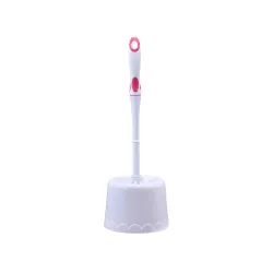 Sulfar Toilet Brush with Holder - Easy Storage with Comfortable Handle - Compact Round Design - Clears Clogged Toilets and drains - Ideal for Home & Office Use