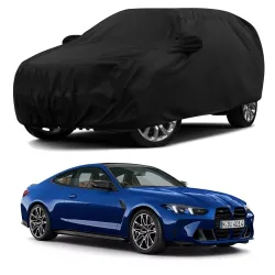 Sulfar 100% Water Resistant Car Body Cover Compatible with Mirror & Antenna Pockets for BMW M4 (Triple Stitched, Full Bottom Elastic, Black)