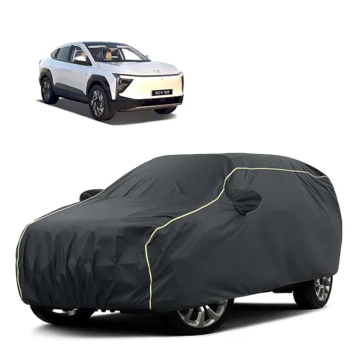 Image of Sulfar 100% Water Resistant Car Body Cover Compatible with Mirror for Mahindra XEV 9e (Triple Stitched, Full Bottom Elas