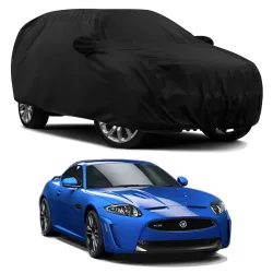 Sulfar 100% Water Resistant Car Body Cover Compatible with Mirror & Antenna Pockets for Jaguar XK (Triple Stitched, Full Bottom Elastic, Black)