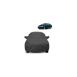 Sulfar 100% Water Resistant Car Body Cover Compatible with Mirror for Toyota Etios (Triple Stitched, Full Bottom Elastic, Dark Grey)