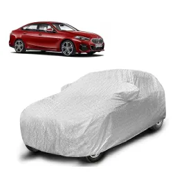 Sulfar 100% Waterproof Car Body Cover Compatible with Mirror for BMW 2 Series with Long Lasting Durable Material (Triple Stitched, Full Bottom Elastic, Metallic Silver)