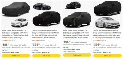 Sulfer 100% Water proof car cover upto 89% discount 