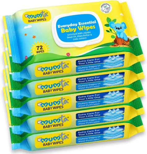 Image of Summarized Name: Mumta Baby Wipes 360 Wipes pack of 5