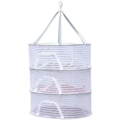 Sun Drying Net – 3‑Layer Foldable Food Drying Rack, 50×70 cm Multilayer Hanging Mesh for Vegetables, Pulses, Herbs & Fruit – Indoor Hydroponics, Camping & Sun‑Drying