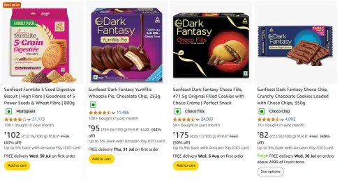 Sunfeast Cookies 50% Discount