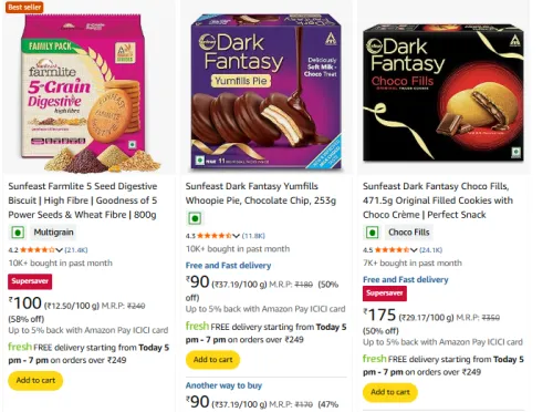 Image of Sunfeast Cookies Minimum 50% Discount 
