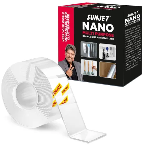 Image of Sunjet Double Sided Heavy Duty Nano Tape- Strong Adhesive,Residue-Free, Multi-Functional Reusable Gel Tape,for Home & Of