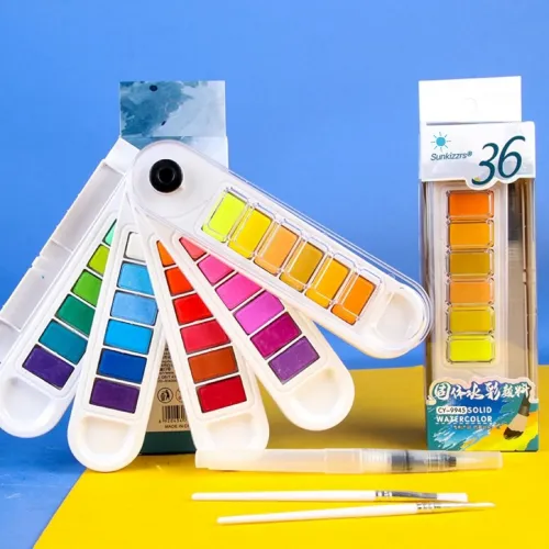 Image of Sunkizzrs 36-Color Foldable Solid Watercolor Paint Set