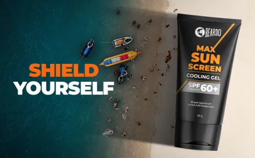 Image of Sunscreen - SPF 60 PA++++ Max Sunscreen Cooling Gel For Men|Broad Spectrum UVA/UVB Protection Brightening (50 g)