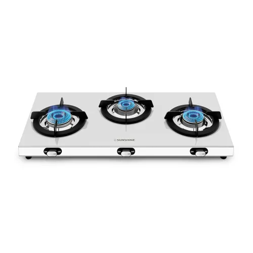 Image of Sunshine Falcon Ultra Slim 3Burner Gas Stove (Silver)