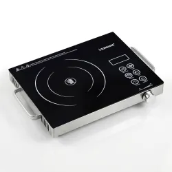 Sunshine HeatWave 2200W Infrared Cooktop | 4 Preset Modes | BBQ Grill Stand | Crystal Glass | LED Digital Display | Adju