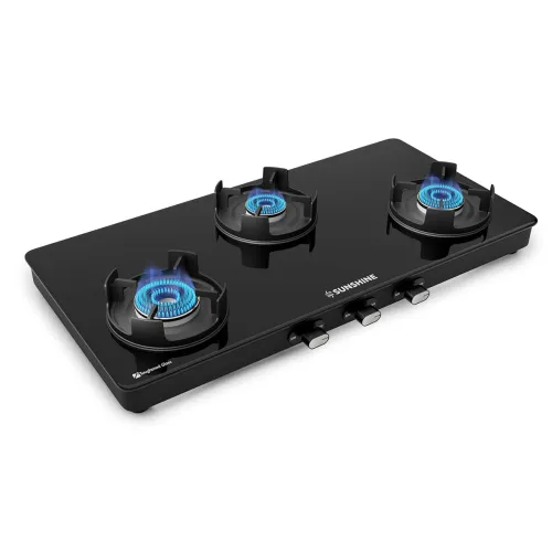 Image of Sunshine Regal Pro 3 Burner | 3 Burner Glass Gas Stove