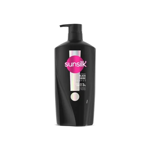 Image of Sunsilk Radiant Black Shine Shampoo 650 ml || Infused with 3% VITA-GLOSS COMPLEX* || Gives Glass Shine Hair