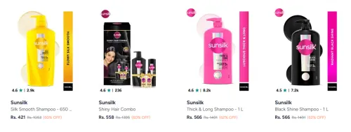 Image of Sunsilk Shampoo at minimum 60% Discount