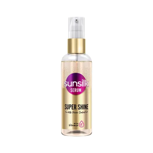Image of Sunsilk Super Shine Hair Serum For Dry frizzy Hair, Vitamin E Nourishment, 48 hour frizz free, non-sticky, 100ml