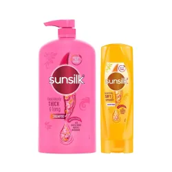 Sunsilk Thick & Long Shampoo 1L + Soft & Smooth Conditioner 180ml