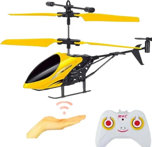 Image of a Flying Helicopter with Remote Control Remote Helicopter Toy for Kids  (Yellow)