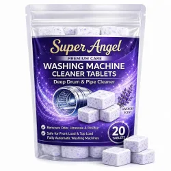 Super Angel Lavender-scented 20 Pcs Washing Machine Deep Cleaner Descaler Tablets for All Front and Top Load Machines
