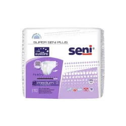 Super Seni Plus Breathable Tape-Style Adult Diapers (Medium, 10 Pcs)