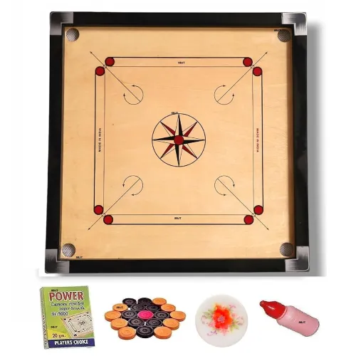 Image of Superior Matte Finish Practice Carrom Board for Serious Professional Practice with Coins Striker and Powder Beige(20 Inc