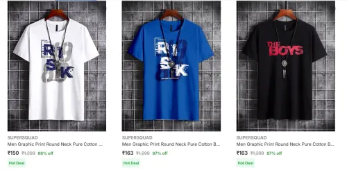 Image of Supersquad Men's T-Shirts upto 88% Discount