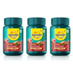 Supradyn Naturals Iron (90 tablets) For Women, Multivitamin with 3X Iron, Ashoka, Shatavari, Zinc, Vitamin C, Folic Acid