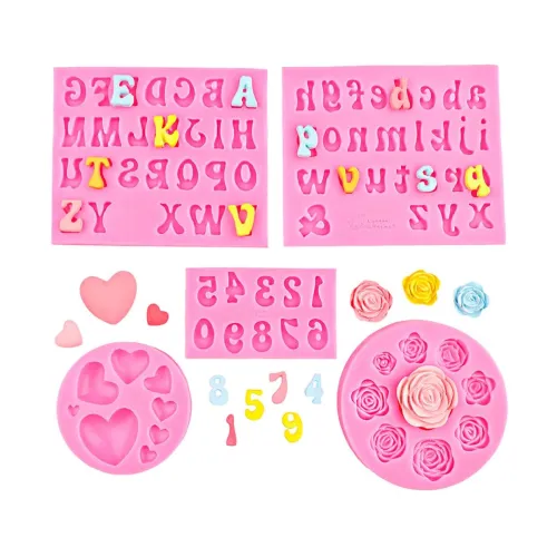 Image of Supvox Alphabet Number Heart Silicone Molds