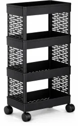 Surety for Safety 4 Compartments Household kitchen accessories Plastic Kitchen Trolley Plastic Kitchen Trolley (DIY(Do-It-Yourself))
