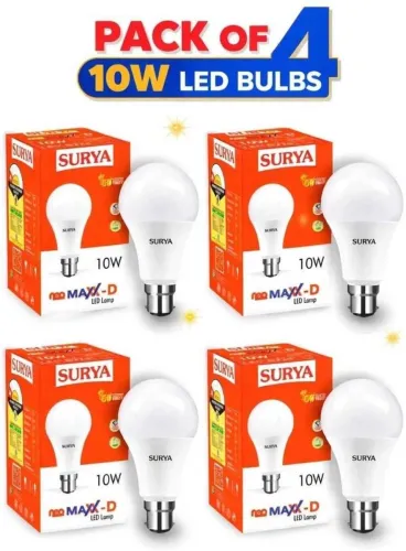 Image of SURYA 10 W Basic Round B22 LED Bulb, Po4
