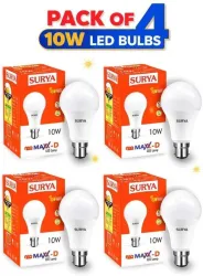 SURYA 10 W Basic Round B22 LED Bulb, Po4