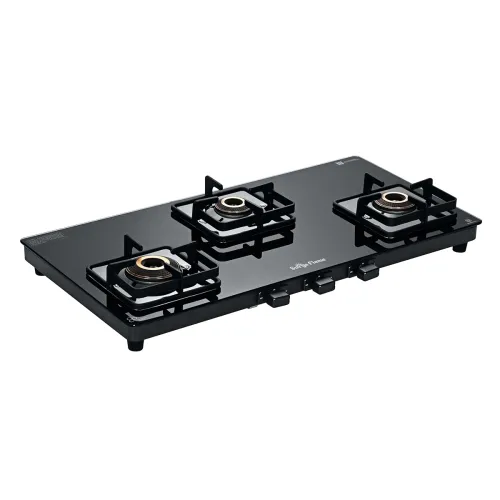 Image of Surya Flame Lux Gas Stove 3 Burners | 5 Years Warranty | 3 Burner Gas Stove Glass Top, Stove 3 Burner, Cleaning