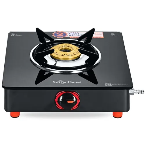 Image of Surya Flame Single Burner Glass Top LPG Gas Stove