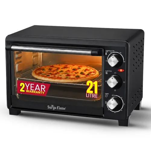 Image of Surya Flame Zolo 21L OTG Oven for Kitchen, 1200W ComSurya Flame Zolo 21L OTG Oven for Kitchen, 1200W Compact Toaster Gri