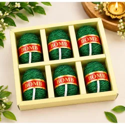 Sutli Bomb Shaped Decorative Candles for Diwali Decoration (Pack of 6)