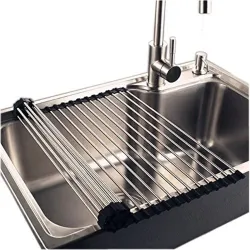 Suzec Kitchen Dish Drainer Rack Roll Up Over The Sink