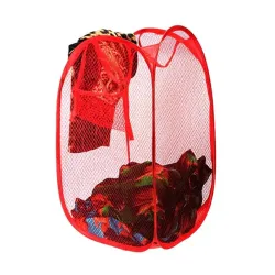 Suzec Polyester Laundry Bag Foldable&Collapsible Basket With Easy To Carry Handle - For Home, Dorms, Hostel, Toy Storage, Clothes (Color May Vary)