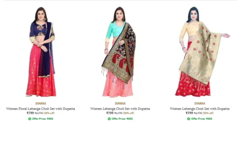 Image of SVARAA Women's Lehenga Set Starting At @₹799