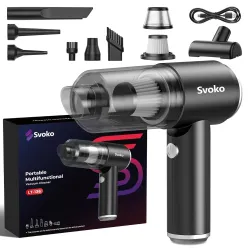 Svoko 4-in-1 Portable Vacuum Cleaner for Car Use,10000Pa Powerful Suction, Rechargeable Battery, Brushless DC Motor, Low Noise, for Home, Car Small Handheld Vacuum Cleaners for Dust