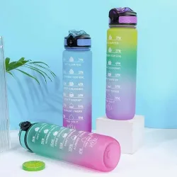 SVT Household SVT Silicone Water Bottle for home, office, gym (1 Pcs. ,multicolor) 1000 ml Tritan Sipper (Pack of 1, Mul