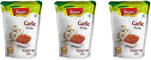Image of SWAD Distinctly Different and Delicious Garlic Pickle / Lahsun Achar | Pack of 3 | 200g Each Garlic Pickle (3 x 200 g)